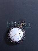 A GOOD LATE 18TH CENTURY/ EARLY 19TH CENTURY POCKET WATCH. UNSIGNED SINGLE FUSEE MOVEMENT. DOMED