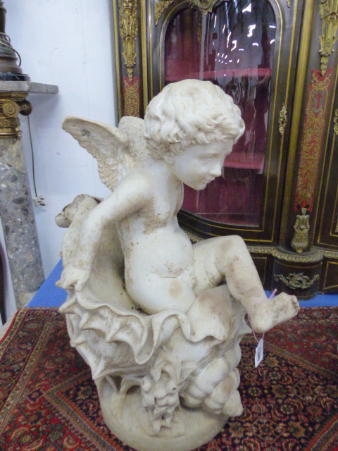 AN ITALIAN MARBLE FIGURE OF A PUTTO, TITLED 'AMOR DEL MARE' BY CESARE LAPINI, FLORENCE, DATED - Image 20 of 62