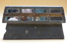 AN INTERESTING ANTIQUE BIRD LURE WITH MULTIPLE MIRRORED PANELS. L.24cms.