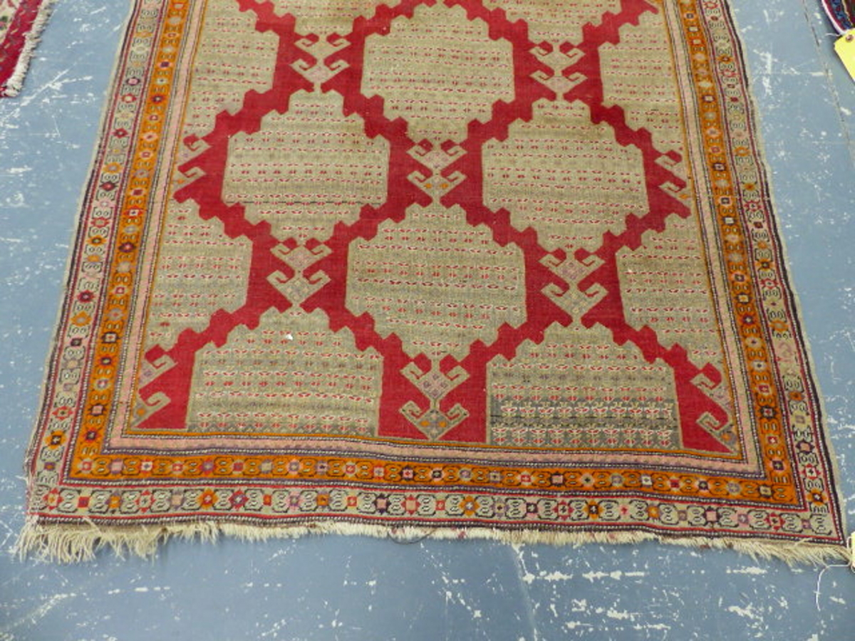 AN ANTIQUE CAUCASIAN KARABAUGH RUG. 178 x 128cms. - Image 2 of 5