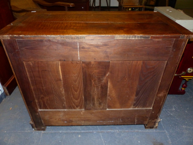 A 19th.C.FRENCH WALNUT CHEST OF FOUR LONG DRAWERS WITH GILT BRASS HANDLES, ON SHAPED PLINTH BASE. - Image 8 of 8