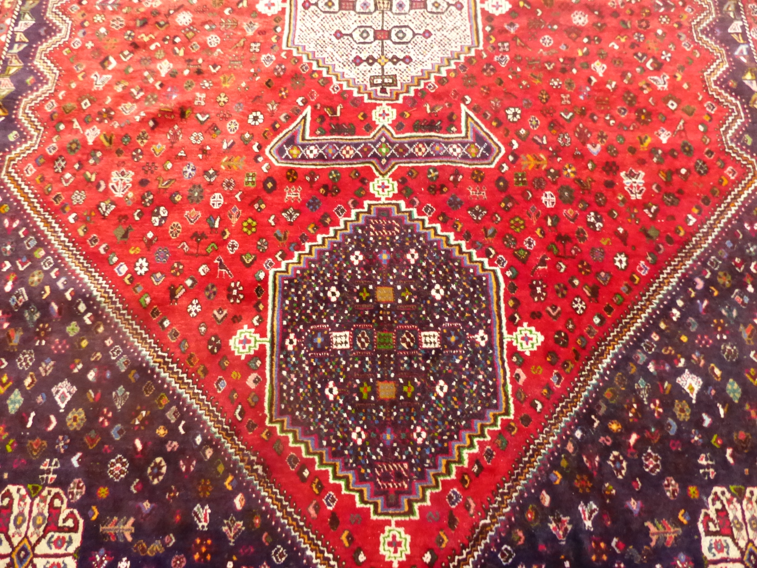 A PERSIAN SHIRAZ CARPET. 310 x 230cms. - Image 3 of 10