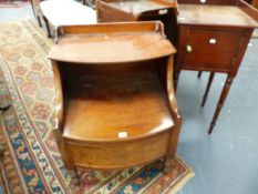 A GEO.IV.MAHOGANY NIGHTSTAND TOGETHER WITH A SIMILAR PERIOD MAHOGANY GALLERY TOP BEDSIDE POT