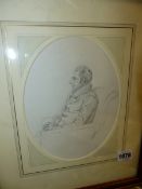 19th.C.ENGLISH SCHOOL. A PAIR OF OVAL PORTRAITS, GENTLEMAN AND LADY, PENCIL DRAWINGS. 21 x 16cms. (