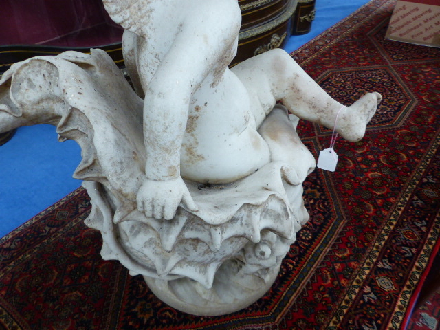 AN ITALIAN MARBLE FIGURE OF A PUTTO, TITLED 'AMOR DEL MARE' BY CESARE LAPINI, FLORENCE, DATED - Image 16 of 62