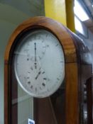 A 20th.C.REGULATOR LONGCASE CLOCK WITH 10" DIAL, SILVERED DIAL AND SUBSIDARY HOURS AND