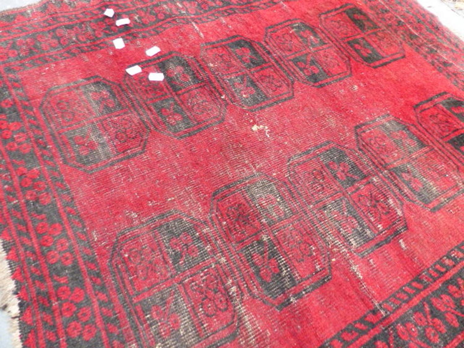 THREE AFGHAN BOKHARA RUGS. LARGEST. 195 x 127cms. (3) - Image 12 of 19