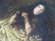 A.MUZZI. LATE 19th.C.ITALIAN SCHOOL. PORTRAIT OF OPHELIA?, SIGNED OIL ON CANVAS. 66 x 102cms.