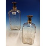 A PAIR OF CENTRAL EUROPEAN ARMORIAL FLASKS WITH 800 SILVER MOUNTED CORK STOPPERS, THE CREST A