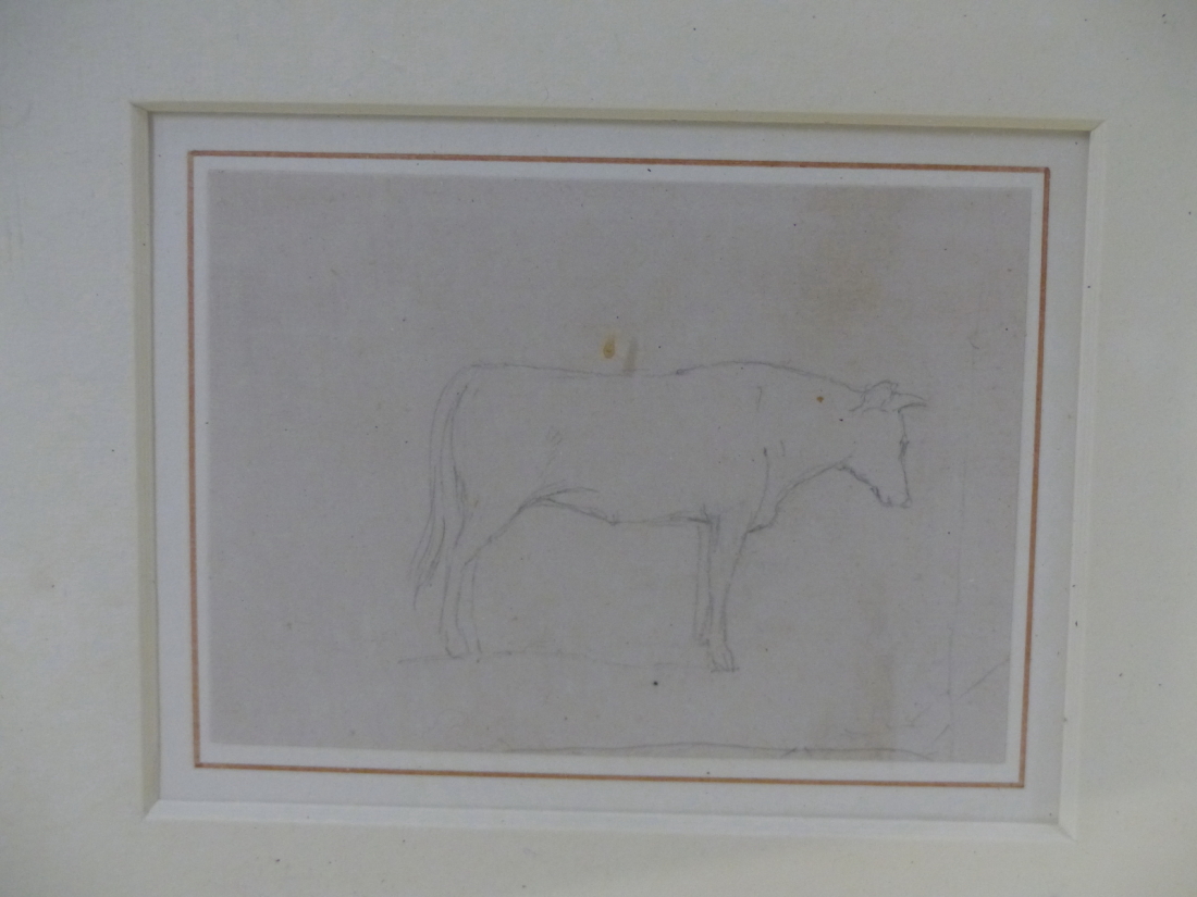 ATTRIBUTED TO GEORGE CLAUSEN. (1852-1944) THREE PENCIL STUDIES FRAMED AS ONE, WITH GALLERY LABEL - Image 3 of 6
