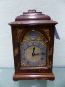 CHARLES FRODSHAM. AN EARLY 20th.C. WALNUT CASED SMALL BRACKET CLOCK TIMEPIECE WITH SILVERED