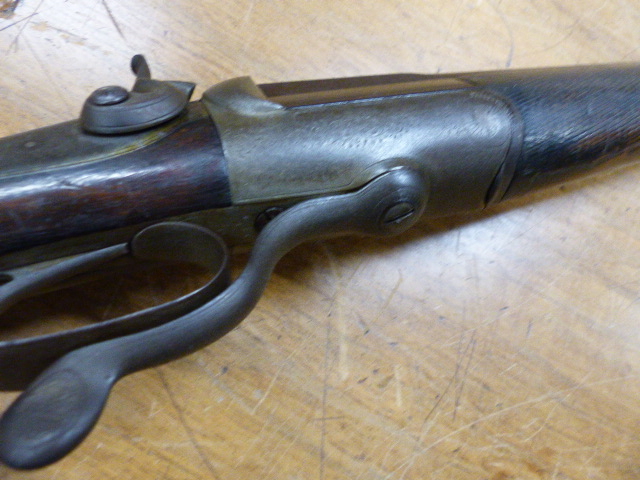 J HARDING SB.10B HAMMER GUN No.7950, NITRO PROOF WITH INLAID BRASS FIGURE ON STOCK. - Image 3 of 3