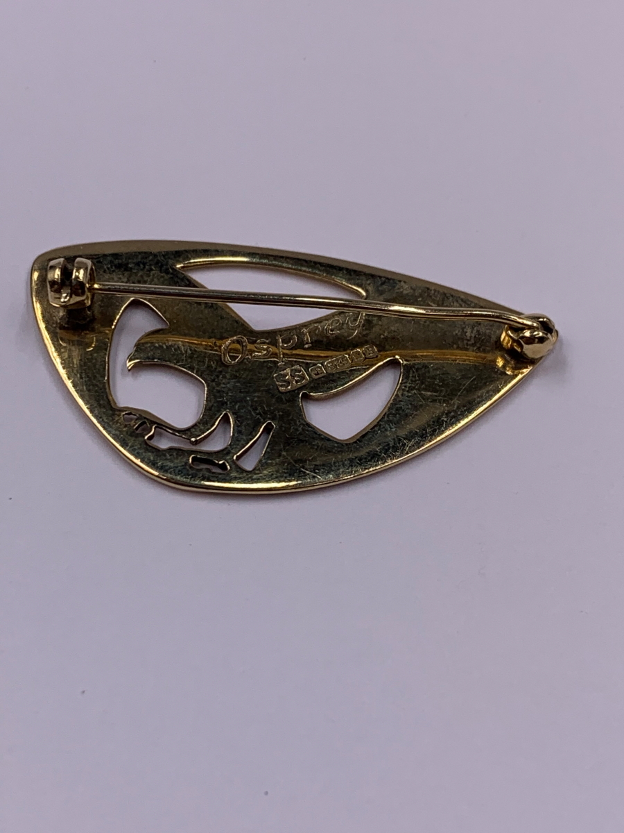 A CASED 9ct GOLD AND ENAMEL PHEASANT BROOCH SIGNED JG & S TOGETHER WITH A 9ct GOLD OSPREY BROOCH - Image 9 of 9