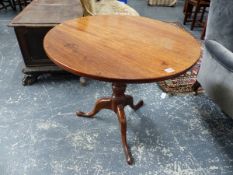 A GEO.III.MAHOGANY TILT TOP TRIPOD TABLE. Dia.79cms.