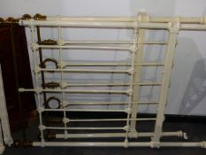 A VICTORIAN STYLE WROUGHT IRON AND BRASS SINGLE BED.