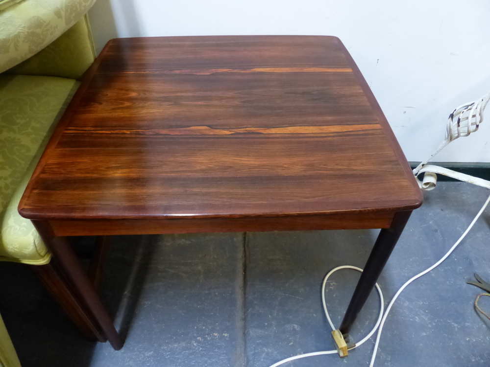 A PAIR OF ROSEWOOD SWEDISH YNGVAR SANDSTROM FOR SEFFLE MOBEL FABRIK COFFEE TABLE, STAMPED MARKS TO - Image 6 of 7