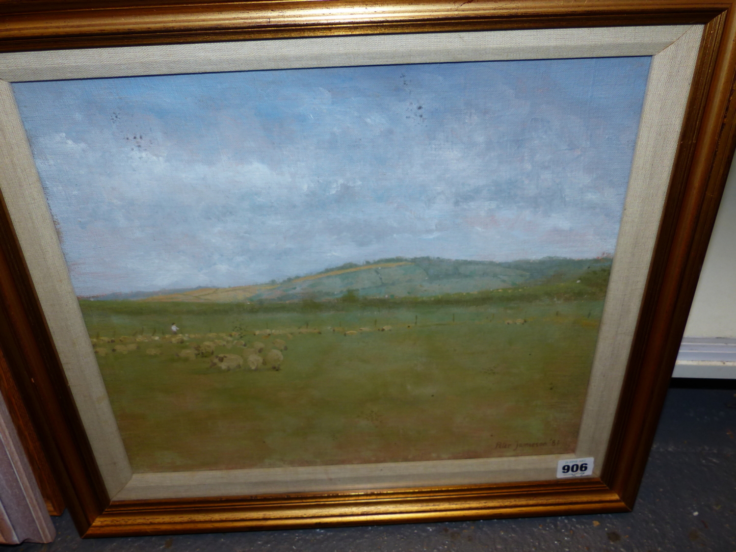 PETER JAMIESON. ENGLISH 20th/21st.C. ARR. SHEEP IN A FIELD, SIGNED AND DATED 1981, OIL ON BOARD. - Image 13 of 13