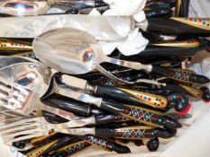 AN UNUSUAL SET OF CUTLERY WITH BIRD'S HEAD HANDLES.