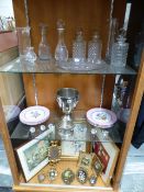 A QTY OF ORNAMENTAL PICTURES, CHINA AND GLASSWARE,ETC.