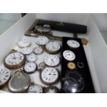 A QTY OF POCKET WATCHES AND MOVEMENTS.