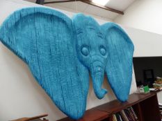 A LARGE ELEPHANT WALL PLAQUE.