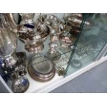 A QTY OF SILVER PLATED WARES.