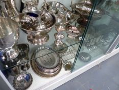 A QTY OF SILVER PLATED WARES.