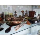 VARIOUS COPPER, BRASS AND SILVER PLATEDWARES,ETC.