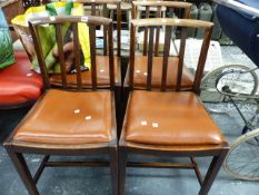 A SET OF FOUR ART DECO CHAIRS.