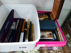 A DUNHILL LIGHTERS, VARIOUS PENS,ETC.