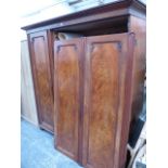 A VICTORIAN MAHOGANY LINEN PRESS WARDROBE.