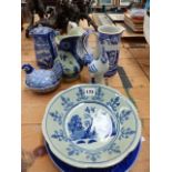 VARIOUS BLUE AND WHITE WARES.