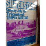 A VINTAGE SILVERSTONE RACING POSTER.