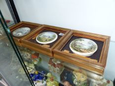 THREE VINTAGE POT LIDS.