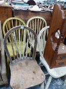 THREE ANTIQUE SIDE CHAIRS,ETC.