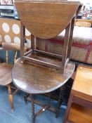 TWO OAK OCCASIONAL TABLES.