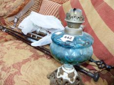 AN OIL LAMP, FISHING ROD,ETC.