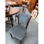 A PAIR OF VICTORIAN SIDE CHAIRS AND ONE OTHER.