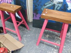 A PAIR OF STOOLS.