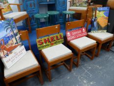 AN UNUSUAL SET OF SIX MID CENTURY CHAIRS.