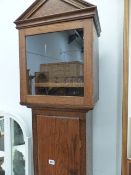 AN OAK LONG CASE CLOCK CASE.