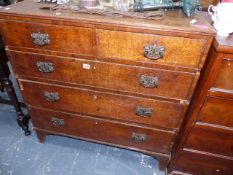 A GEORGIAN OAK CHEST.