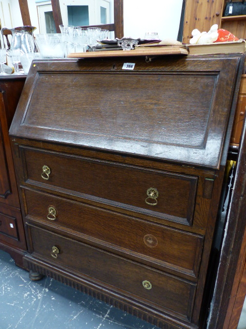 A SMALL OAK BUREAU.