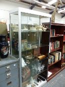 A GLAZED DISPLAY CABINET.