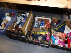 A QTY OF VINTAGE TOY CARS, DOLLS, GAMES,ETC.
