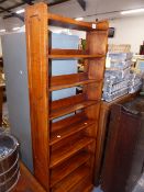 A HARDWOOD BOOKCASE.