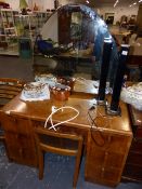 A WALNUT DRESSING TABLE.