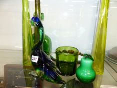 AN ART GLASS DUCK,ETC.