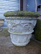 A PAIR OF LARGE GARDEN PLANTERS.