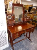 A VICTORIAN PINE DRESSING TABLE.